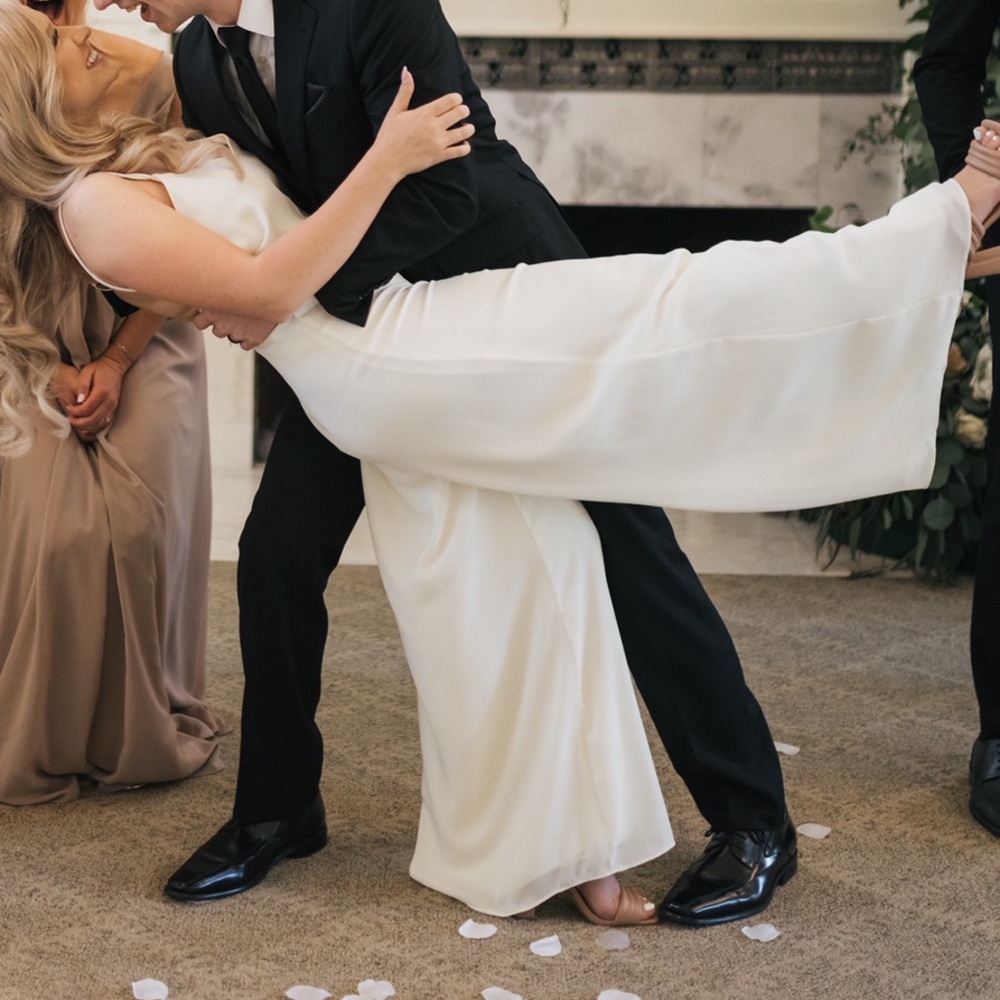 Elegant Ivory Satin Bridal Jumpsuit